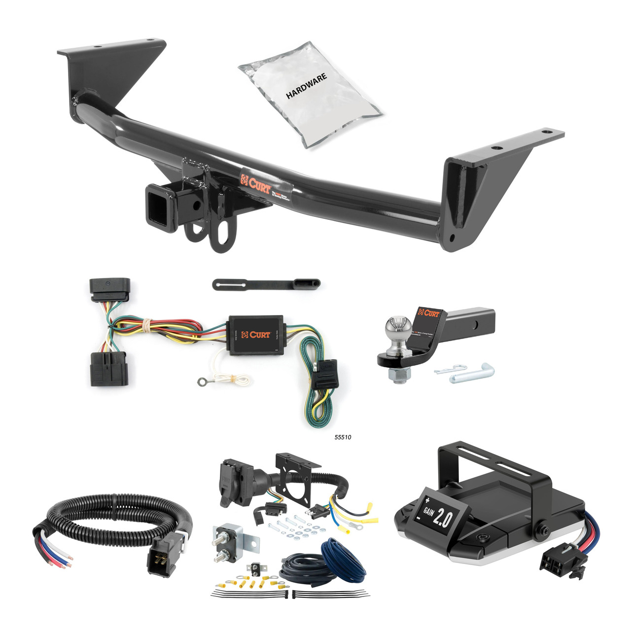 23-24 Chevrolet Colorado 2 CURT Trailer Hitch + Assure Proportional Brake Controller Kit HBCW324 thumbnail 0