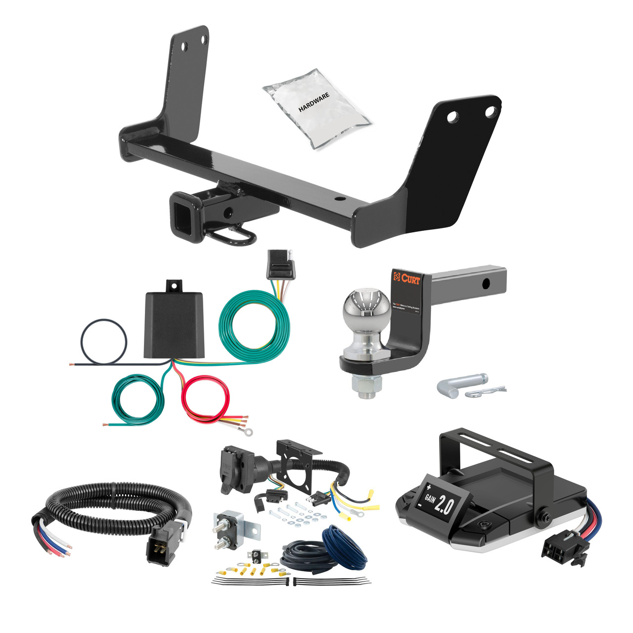 00-05 Volkswagen Passat Wagon, 4MOTION, excluding W8 1.25 CURT Trailer Hitch + Assure Proportional Brake Controller Kit HBCW2510 thumbnail 0