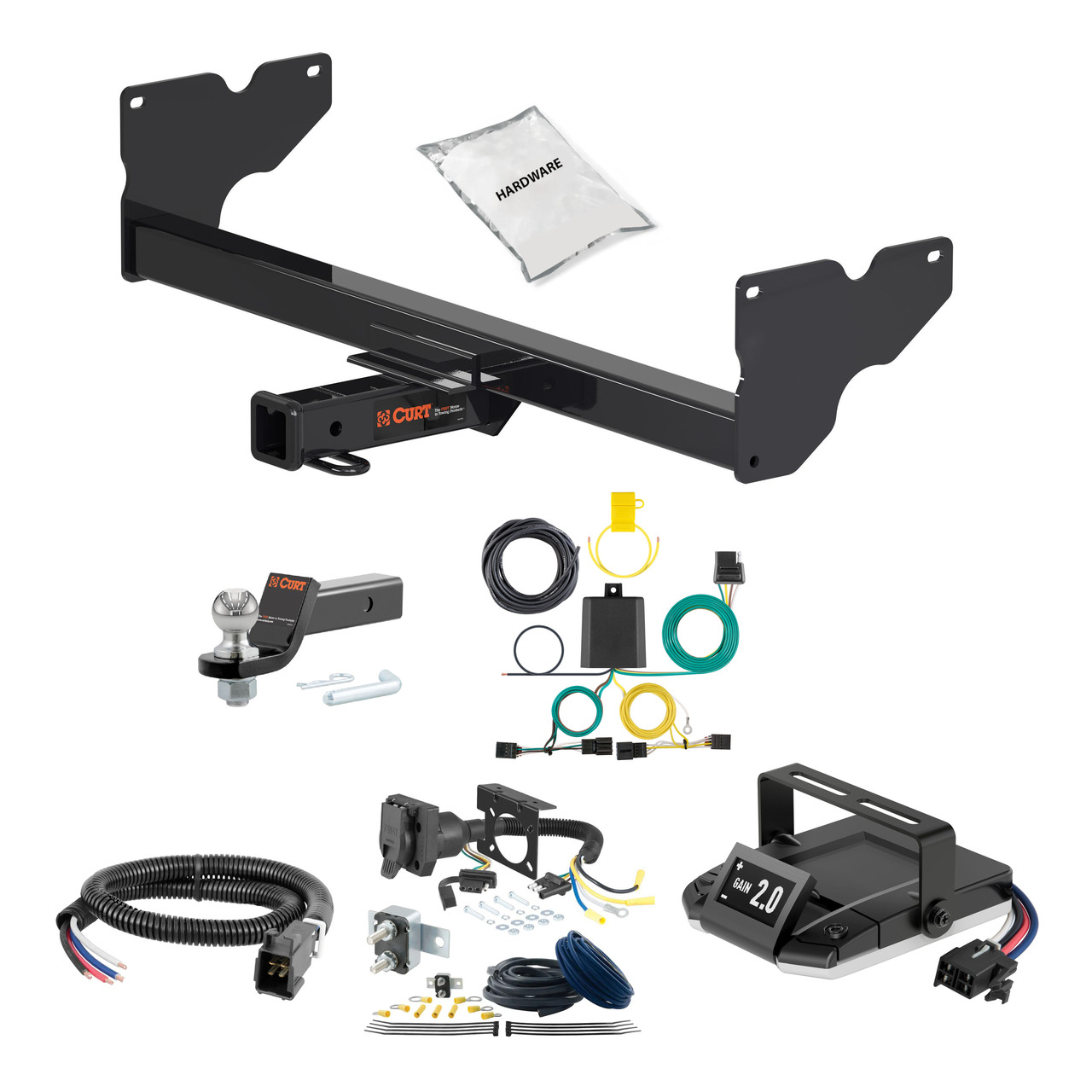 18-24 Volkswagen Tiguan 1.25 CURT Trailer Hitch + Assure Proportional Brake Controller Kit HBCW2518 thumbnail 0