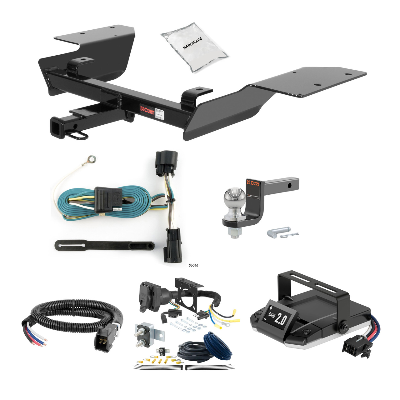 14-20 Chevrolet Impala 1.25 CURT Trailer Hitch + Assure Proportional Brake Controller Kit HBCW359 thumbnail 0