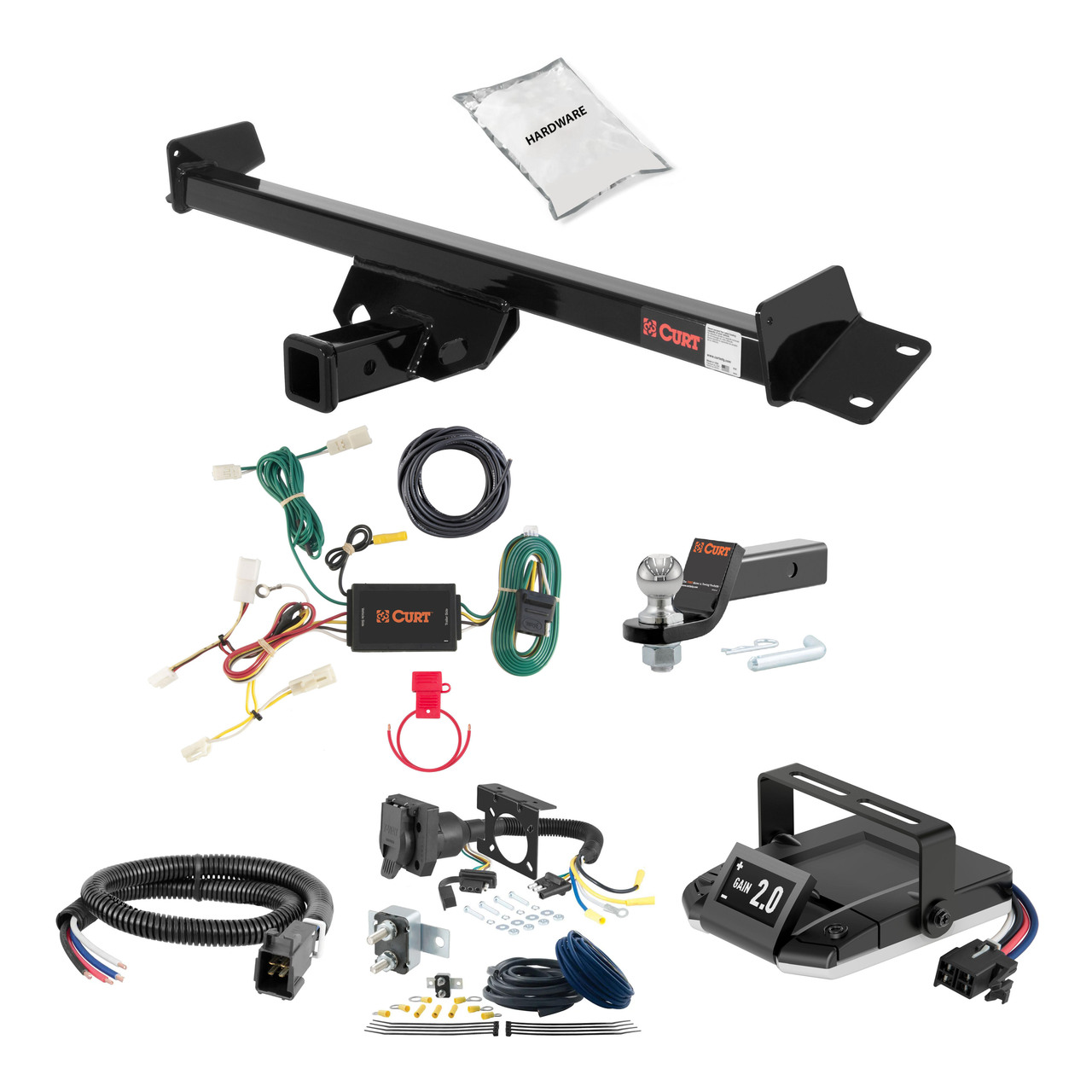 11-20 Toyota Sienna 2 CURT Trailer Hitch + Assure Proportional Brake Controller Kit HBCW2436 thumbnail 0