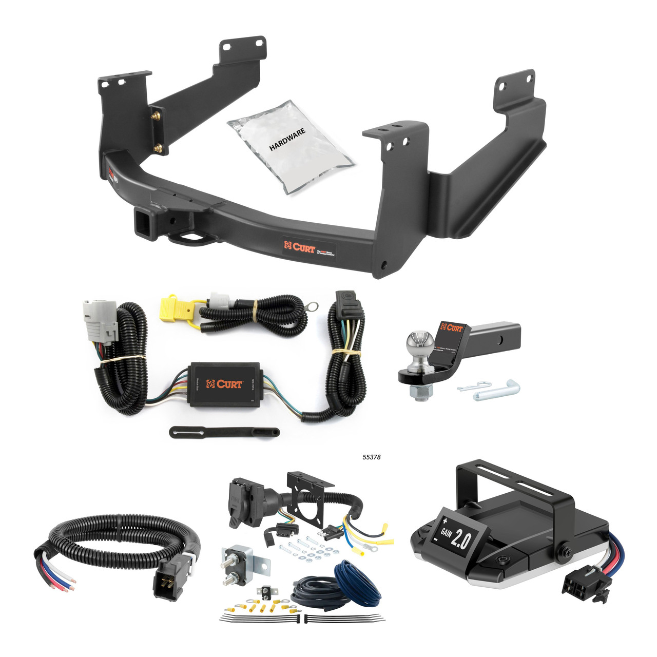 07-21 Toyota Tundra Excluding factory receiver 2 CURT Trailer Hitch + Assure Proportional Brake Controller Kit HBCW2452 thumbnail 0
