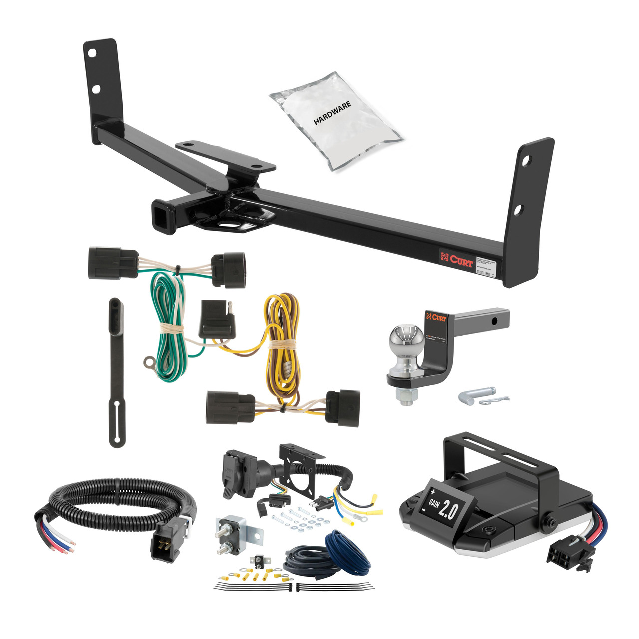 18-24 GMC Terrain Excluding diesel 2 CURT Trailer Hitch + Assure Proportional Brake Controller Kit HBCW1303 thumbnail 0