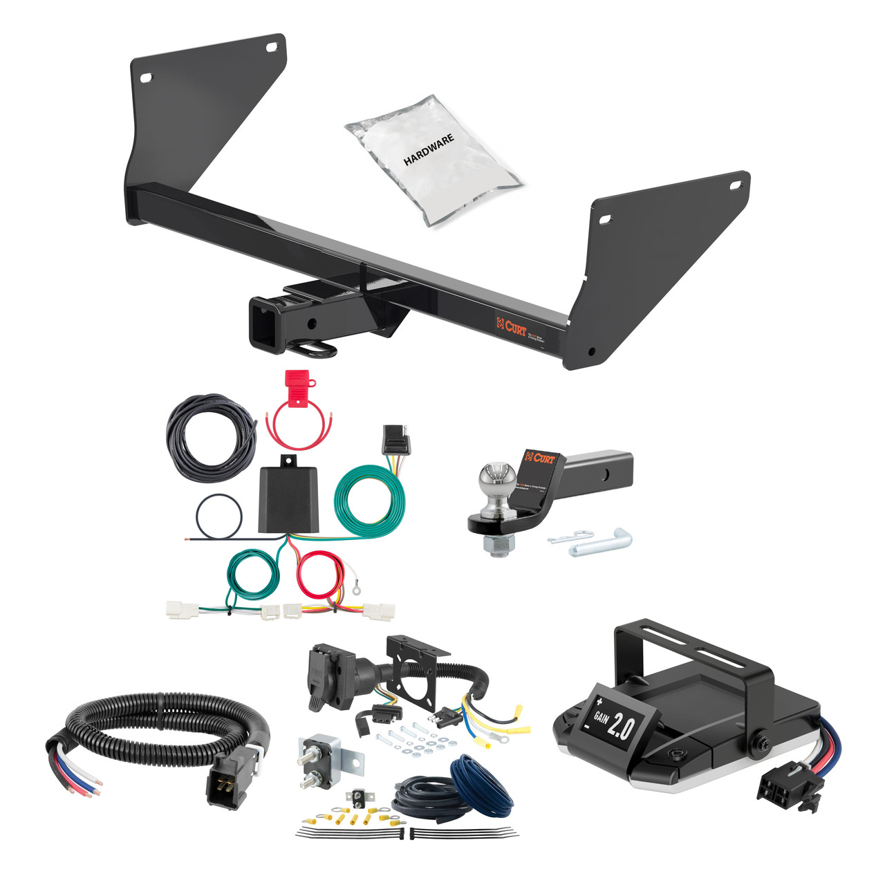21-24 Toyota RAV4 Prime 1.25 CURT Trailer Hitch + Assure Proportional Brake Controller Kit HBCW2429 thumbnail 0