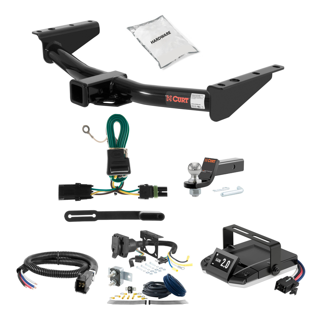 92-94 Chevrolet Blazer Full size 2 CURT Trailer Hitch + Assure Proportional Brake Controller Kit HBCW260 thumbnail 0