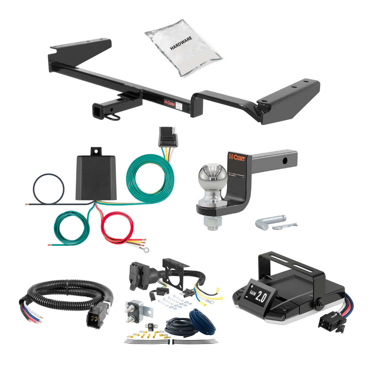 98-07 HONDA Accord Trunk pan mount  1.25 CURT Trailer Hitch + Assure Proportional Brake Controller Kit HBCW1328 thumbnail 0