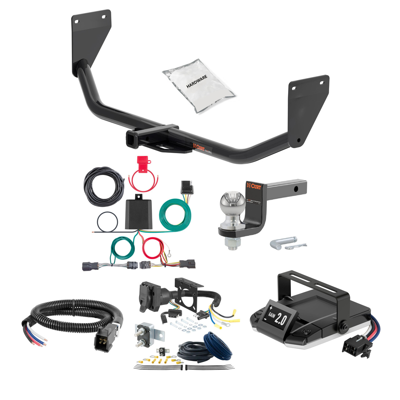 05-09 Hyundai Tucson 2 CURT Trailer Hitch + Assure Proportional Brake Controller Kit HBCW1462 thumbnail 0