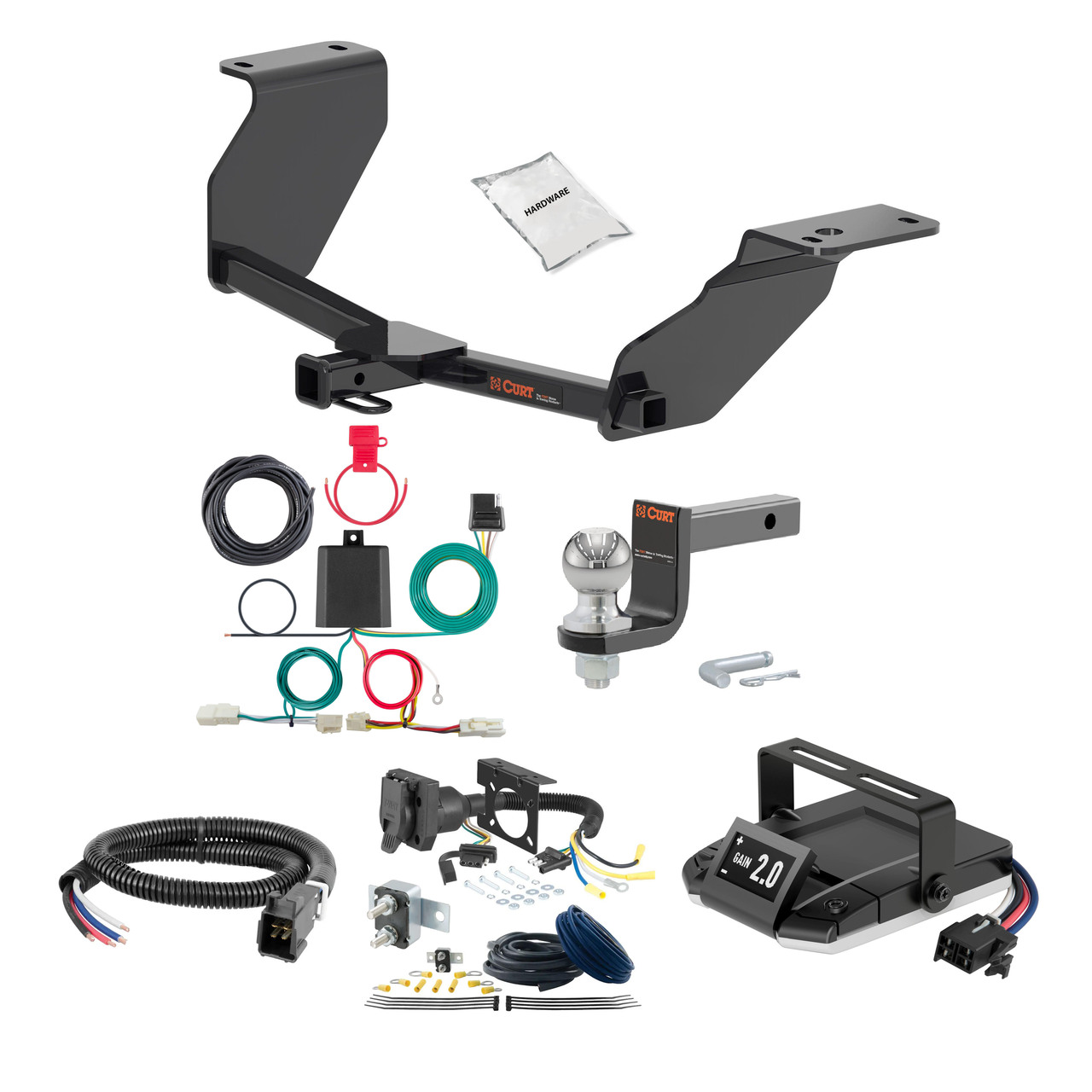 19-24 Toyota Corolla Hatchback 1.25 CURT Trailer Hitch + Assure Proportional Brake Controller Kit HBCW2373 thumbnail 0