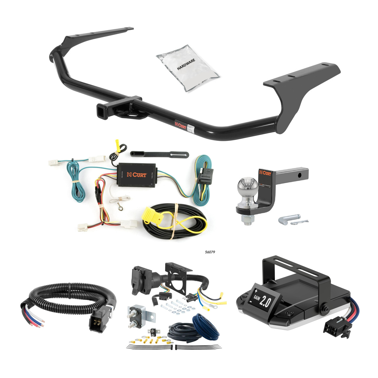 21-24 Toyota Venza 2 CURT Trailer Hitch + Assure Proportional Brake Controller Kit HBCW2457 thumbnail 0