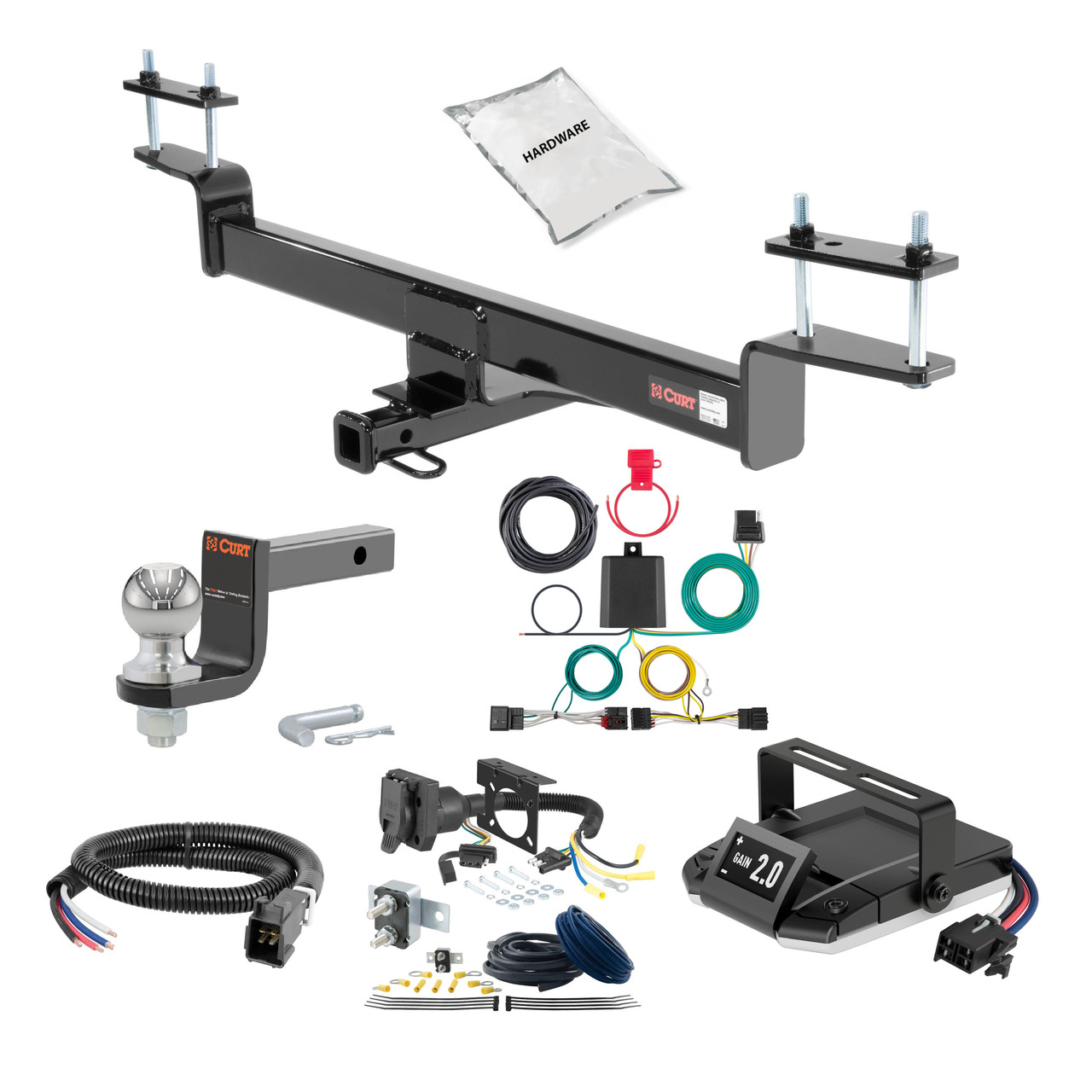 01-05 Volkswagen Jetta Wagon 1.25 CURT Trailer Hitch + Assure Proportional Brake Controller Kit HBCW2501 thumbnail 0