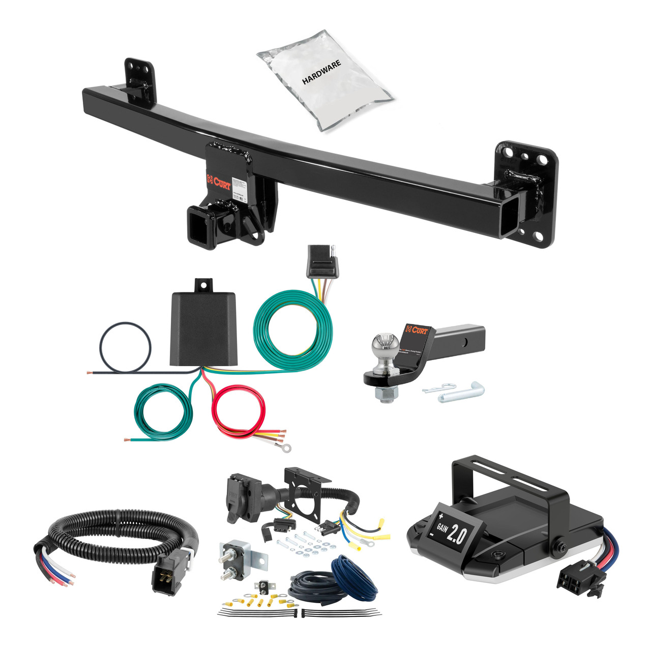 09-17 Volkswagen Tiguan 2 CURT Trailer Hitch + Assure Proportional Brake Controller Kit HBCW2521 thumbnail 0