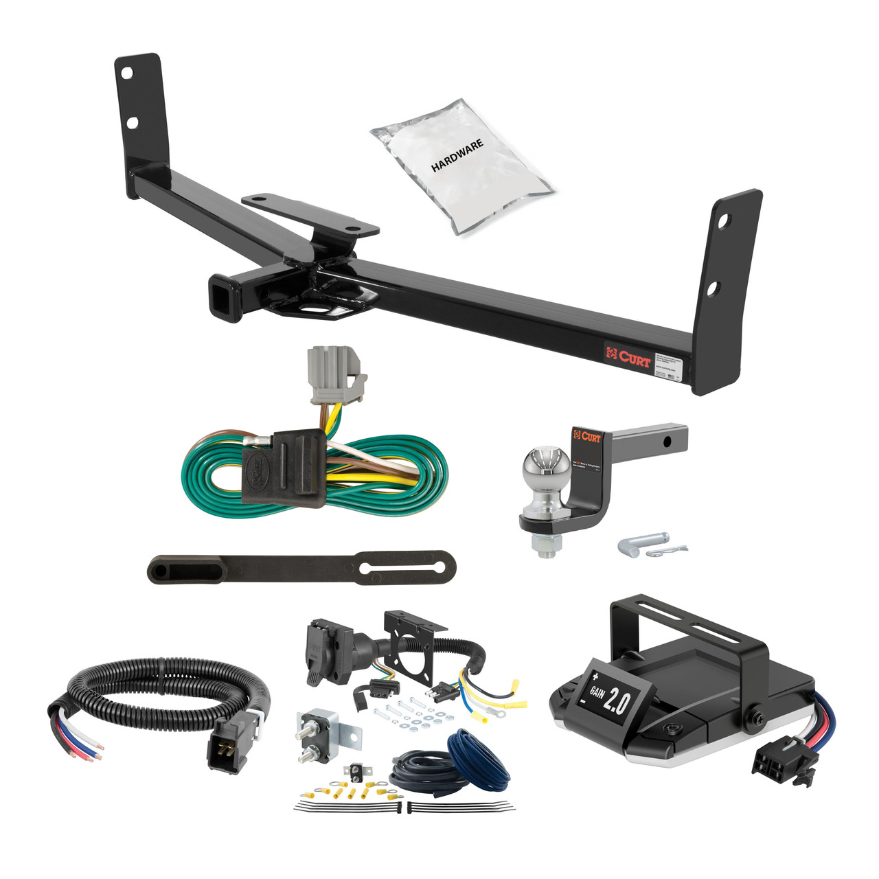 18-24 Chevrolet Equinox Excluding diesel 2 CURT Trailer Hitch + Assure Proportional Brake Controller Kit HBCW339 thumbnail 0