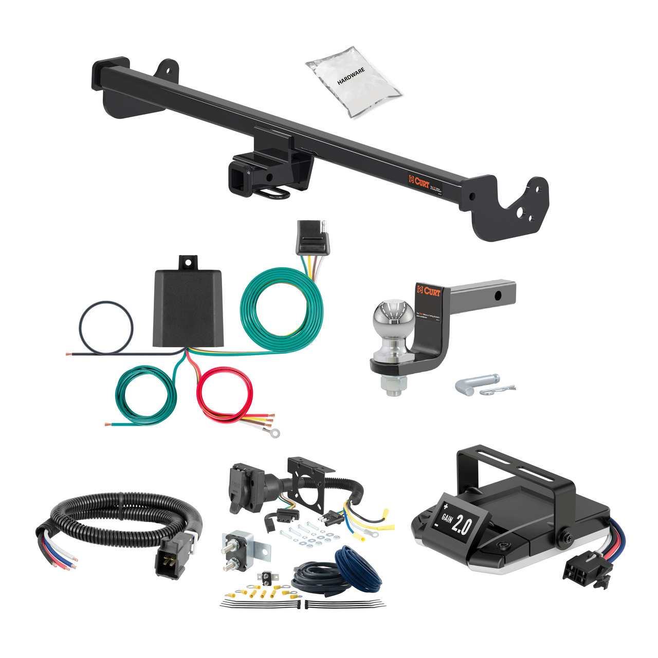 07-19 Toyota Yaris Hatchback 1.25 CURT Trailer Hitch + Assure Proportional Brake Controller Kit HBCW2460 thumbnail 0