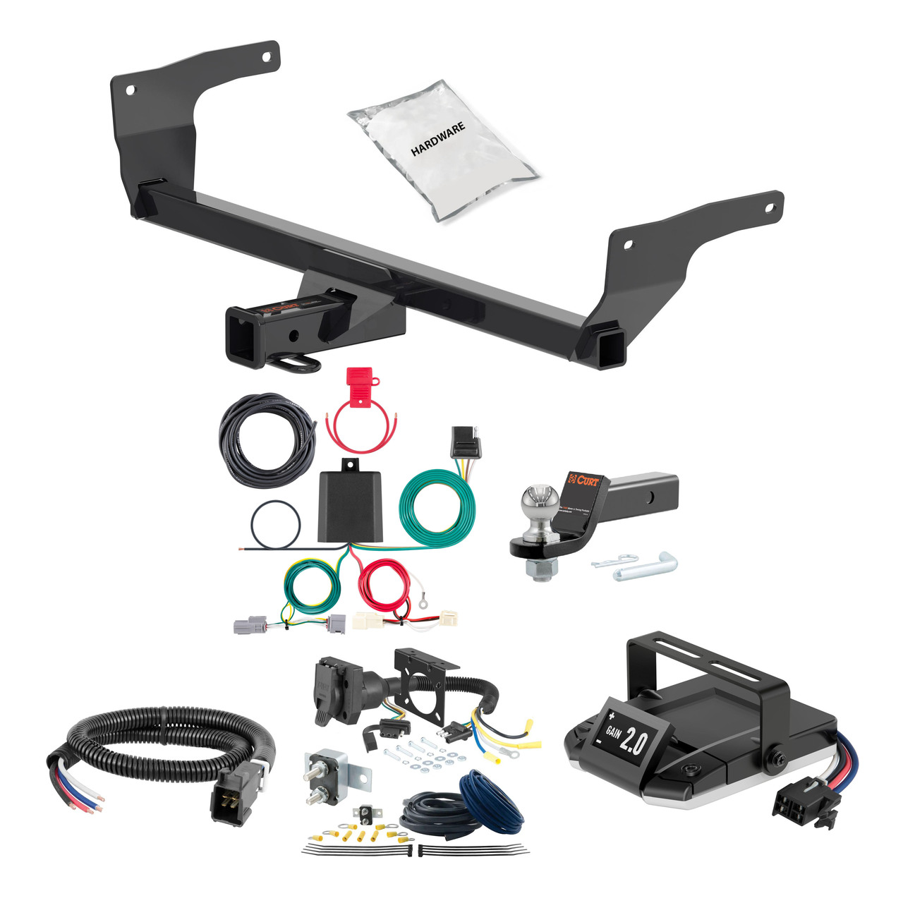 84-89 Toyota Van FLAT CURT Trailer Hitch + Assure Proportional Brake Controller Kit HBCW2456 thumbnail 0