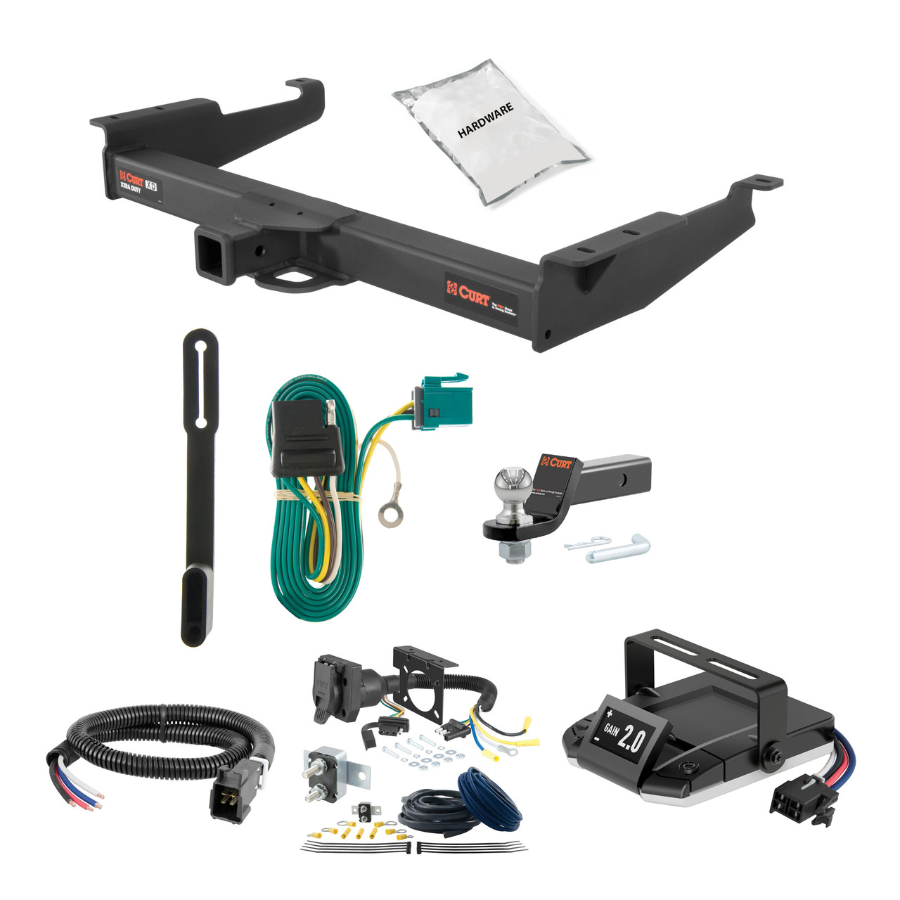 96-24 Chevrolet Express 3500 Excluding cutaway models 2 CURT Trailer Hitch + Assure Proportional Brake Controller Kit HBCW355 thumbnail 0