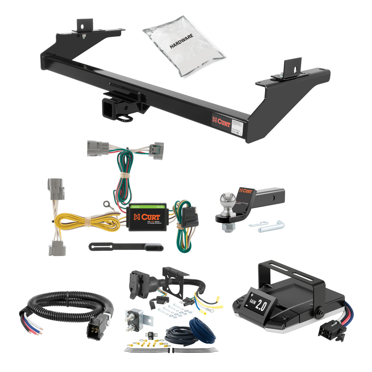 86-89 Toyota Supra FLAT CURT Trailer Hitch + Assure Proportional Brake Controller Kit HBCW2443 thumbnail 0