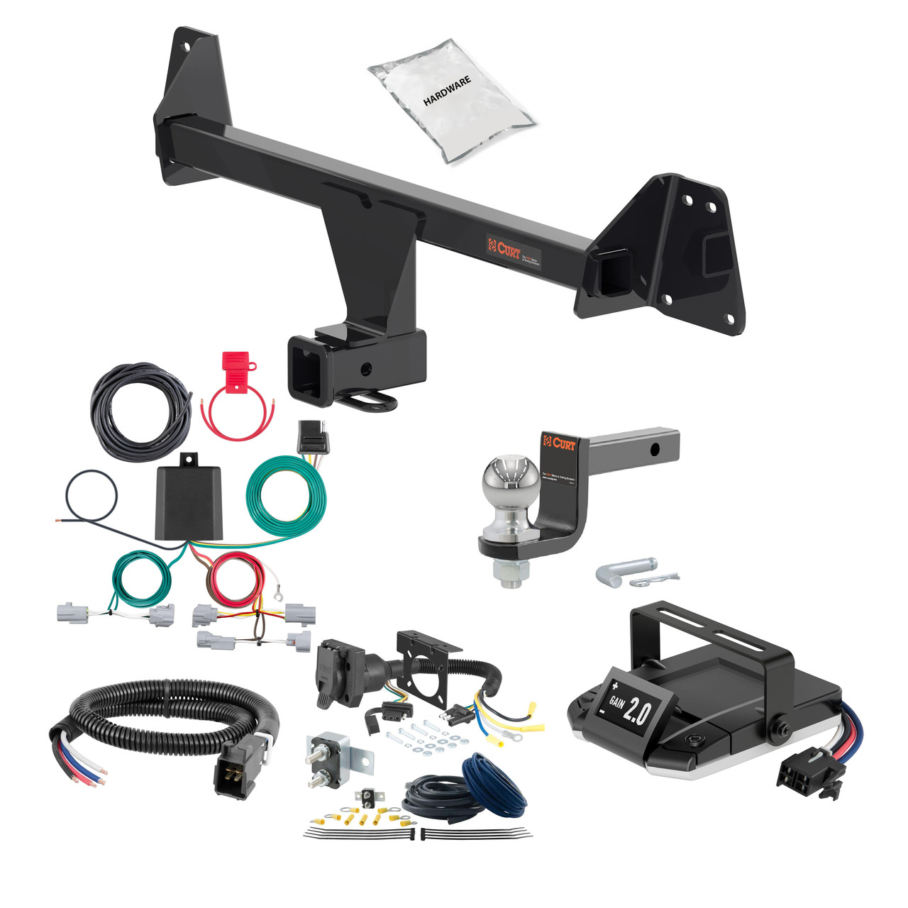 79-83 Toyota Corolla Wagon FLAT CURT Trailer Hitch + Assure Proportional Brake Controller Kit HBCW2378 thumbnail 0