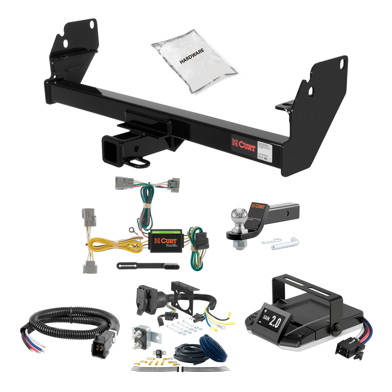 16-23 Toyota Tacoma Excluding factory receiver 2 CURT Trailer Hitch + Assure Proportional Brake Controller Kit HBCW2446 thumbnail 0