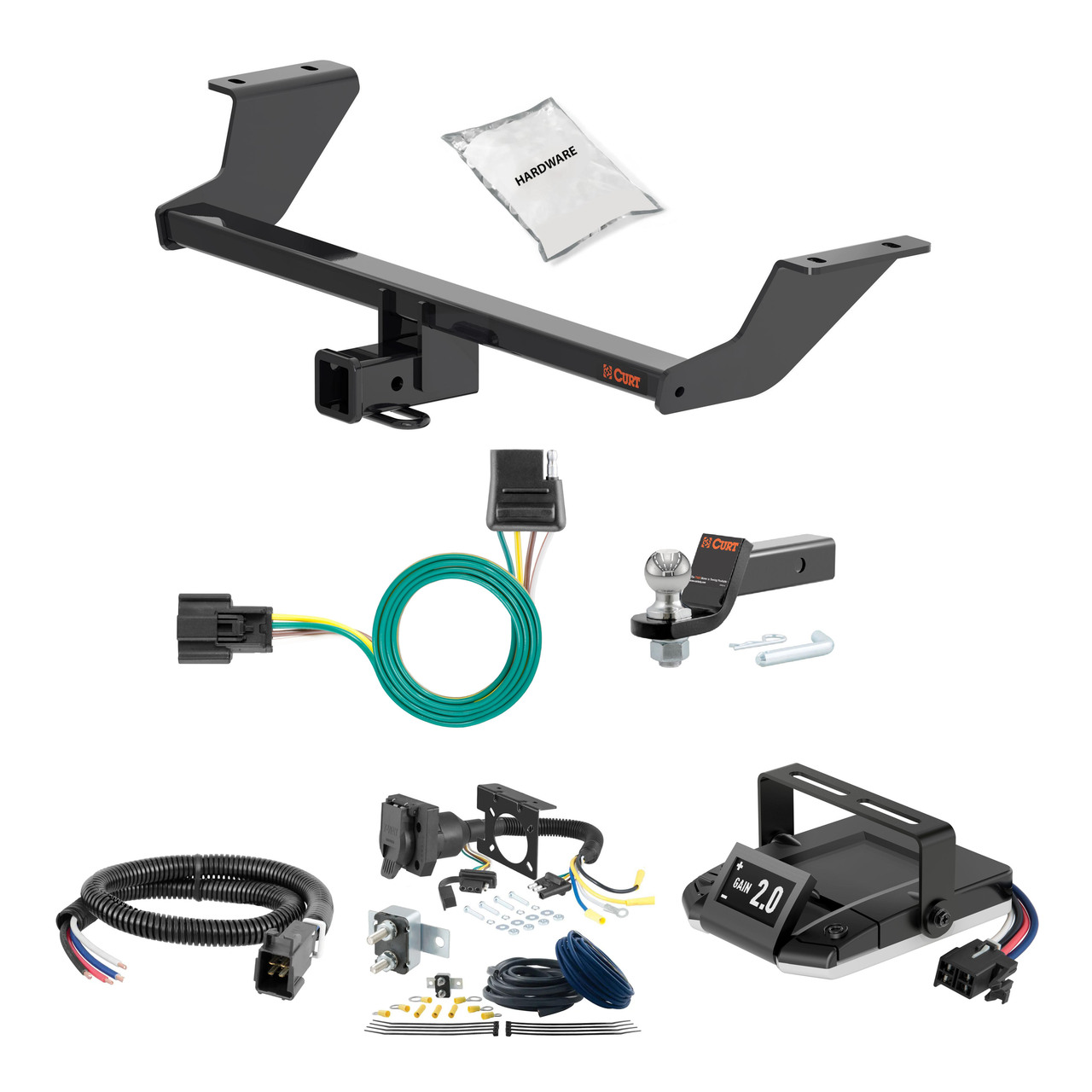 83-94 Chevrolet Blazer Down size 2 CURT Trailer Hitch + Assure Proportional Brake Controller Kit HBCW266 thumbnail 0