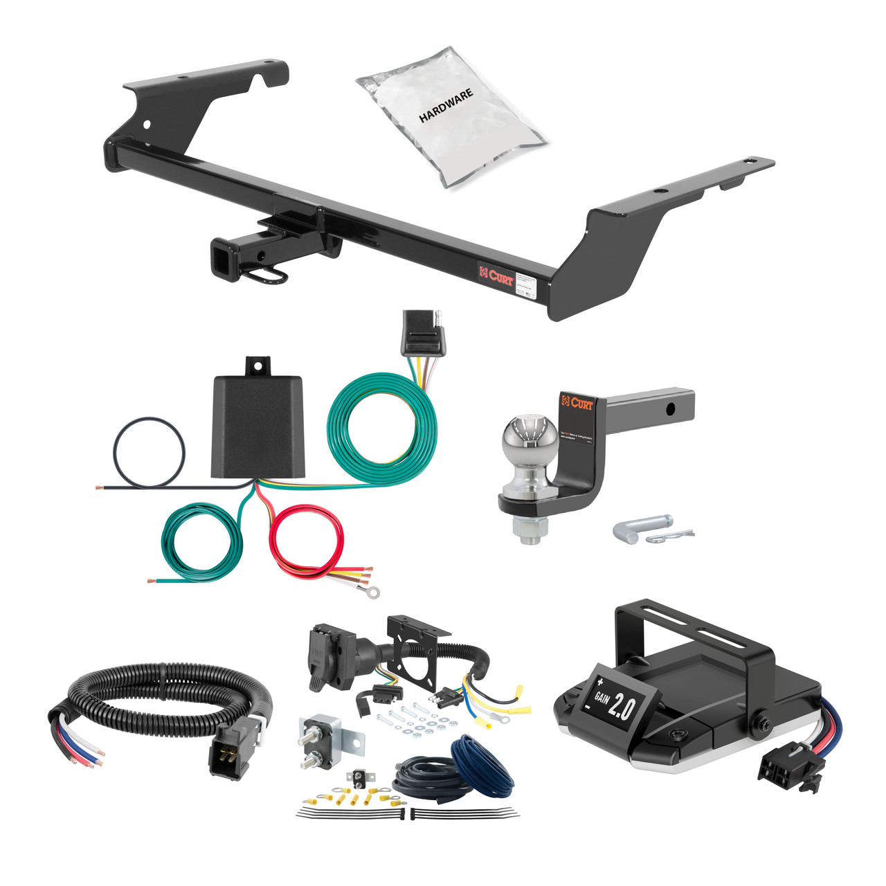 00-04 Volvo V40  1.25 CURT Trailer Hitch + Assure Proportional Brake Controller Kit HBCW2547 thumbnail 0