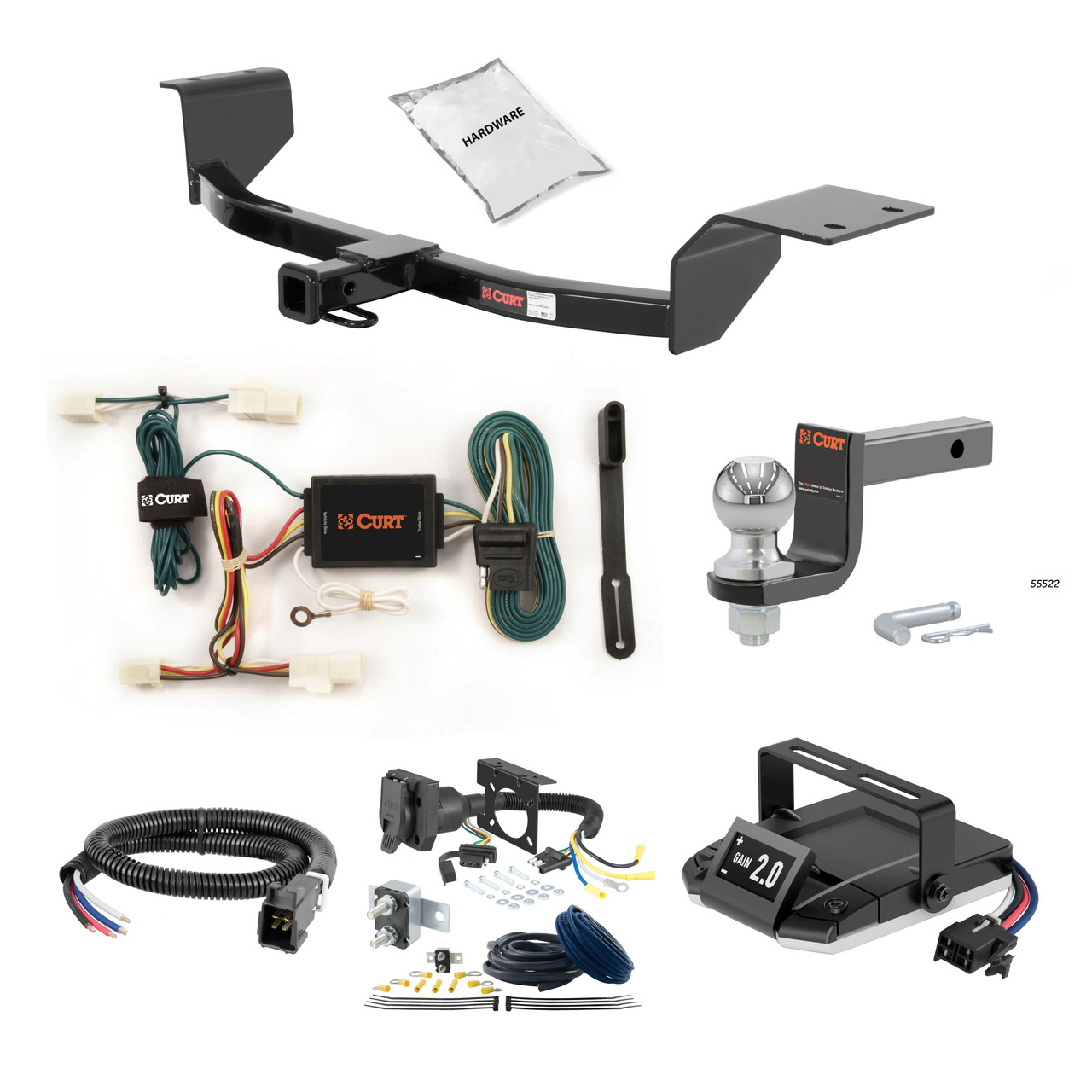 23-24 Toyota Crown 2 CURT Trailer Hitch + Assure Proportional Brake Controller Kit HBCW2385 thumbnail 0