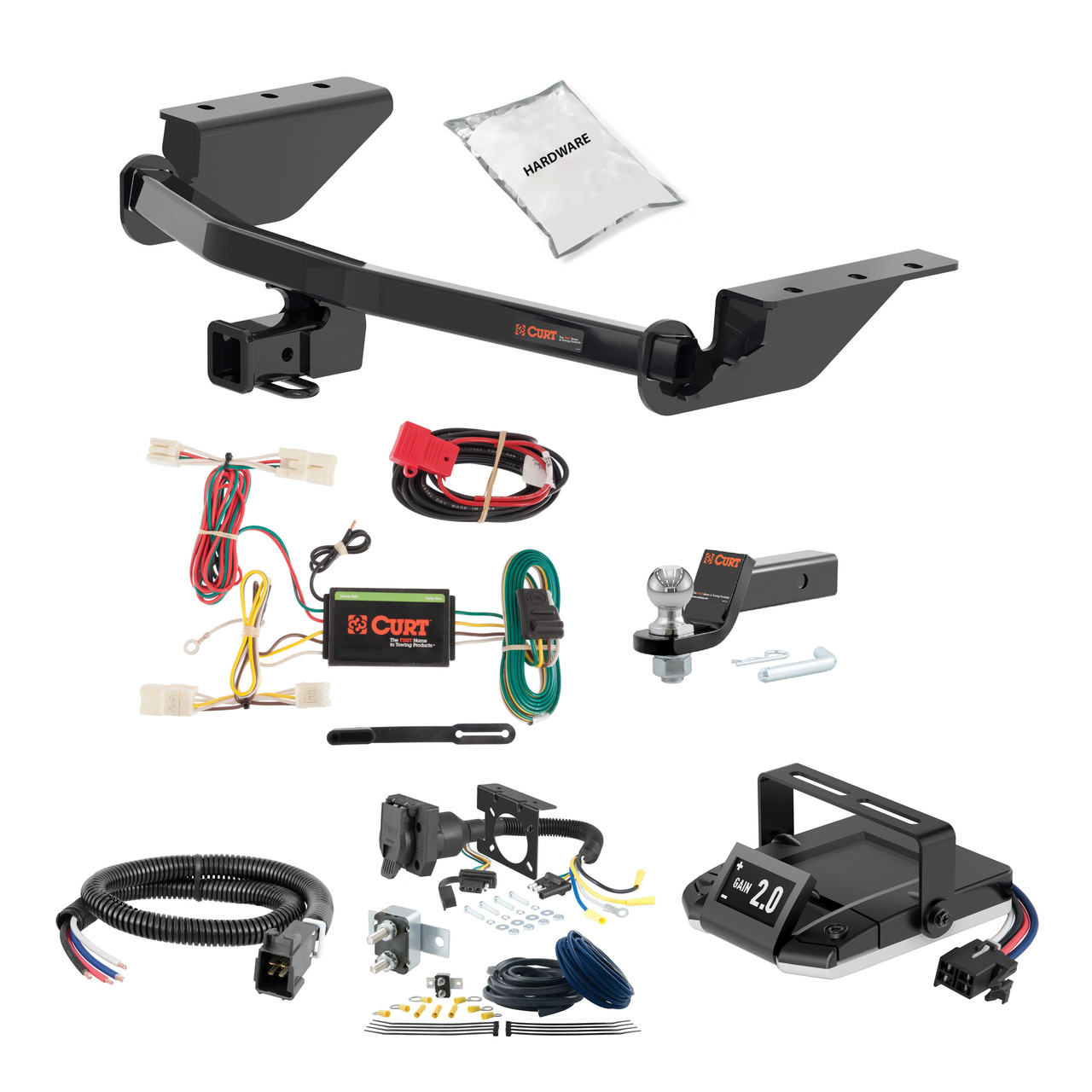 19-24 Toyota RAV4 2 CURT Trailer Hitch + Assure Proportional Brake Controller Kit HBCW2423 thumbnail 0