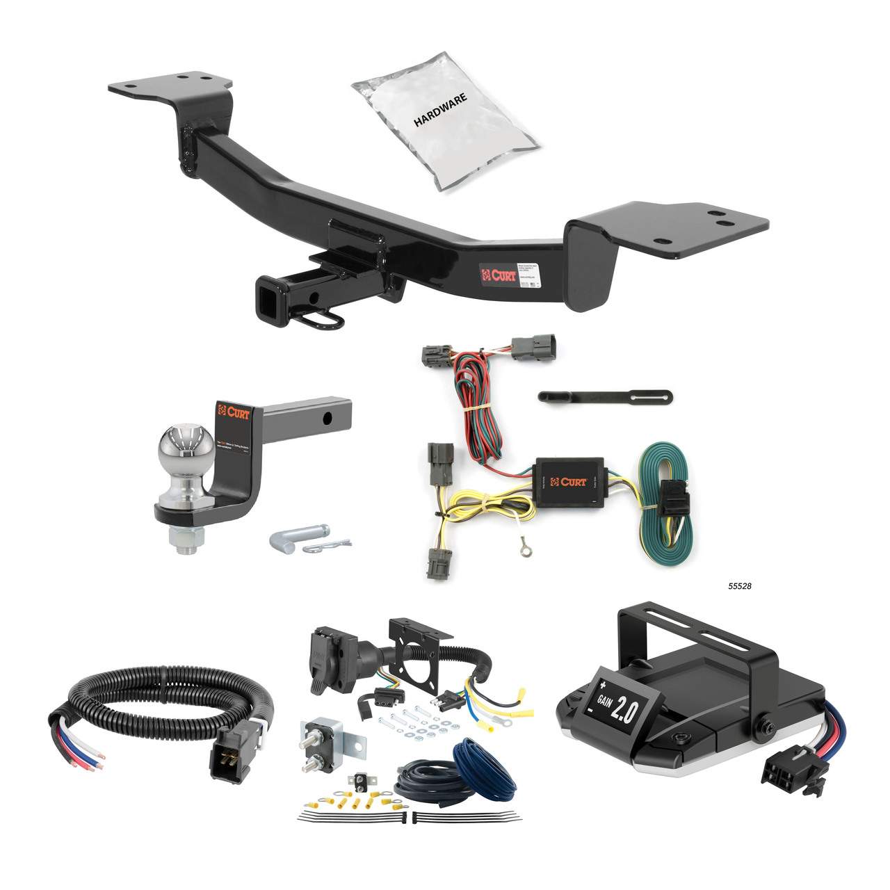 10-15 Hyundai Tucson 2 CURT Trailer Hitch + Assure Proportional Brake Controller Kit HBCW1460 thumbnail 0