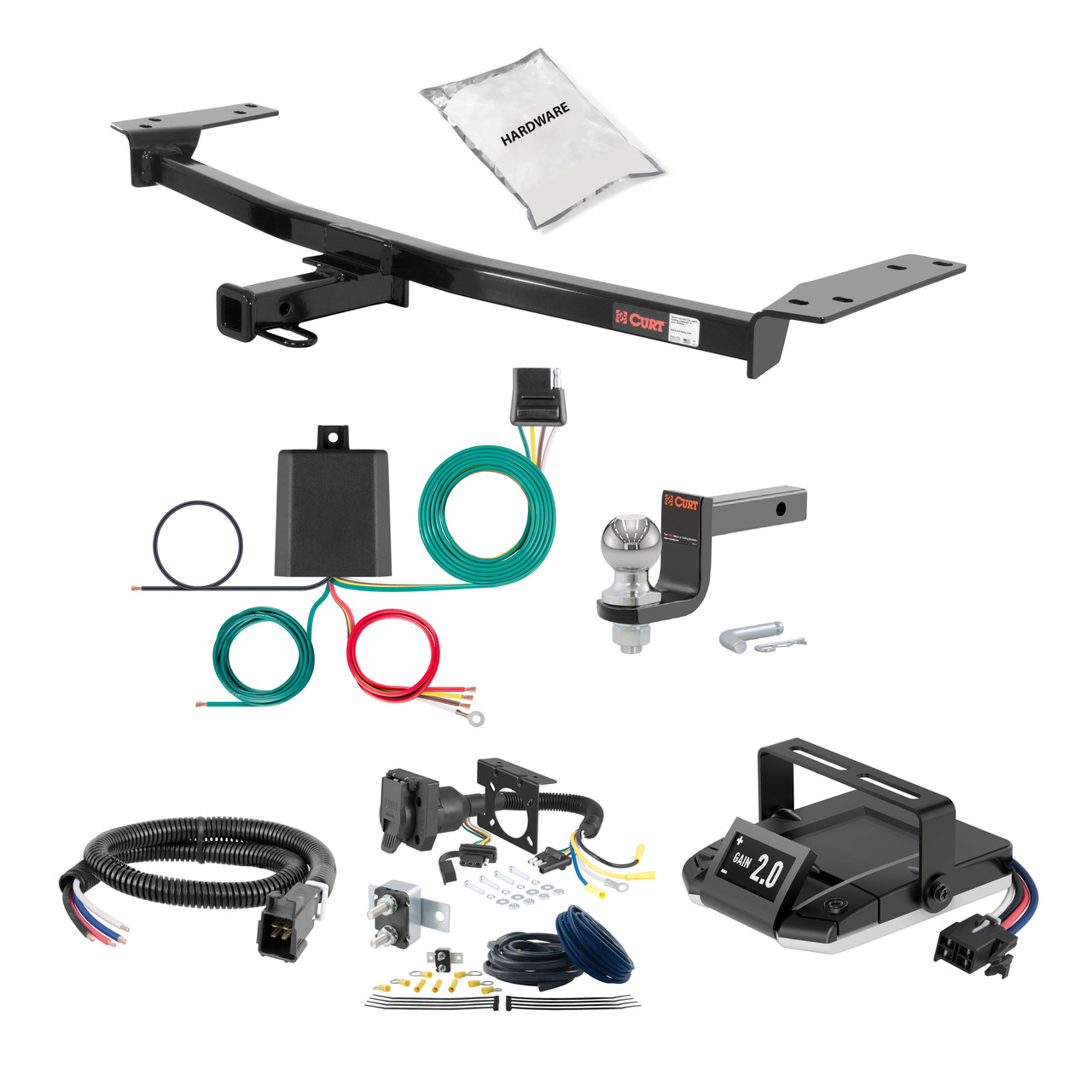 86-89 Volvo 245 FLAT CURT Trailer Hitch + Assure Proportional Brake Controller Kit HBCW2530 thumbnail 0