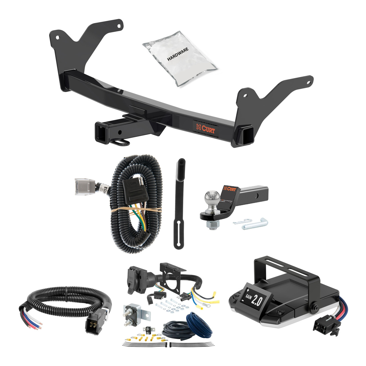 24-24 Toyota Grand Highlander 2 CURT Trailer Hitch + Assure Proportional Brake Controller Kit HBCW2388 thumbnail 0