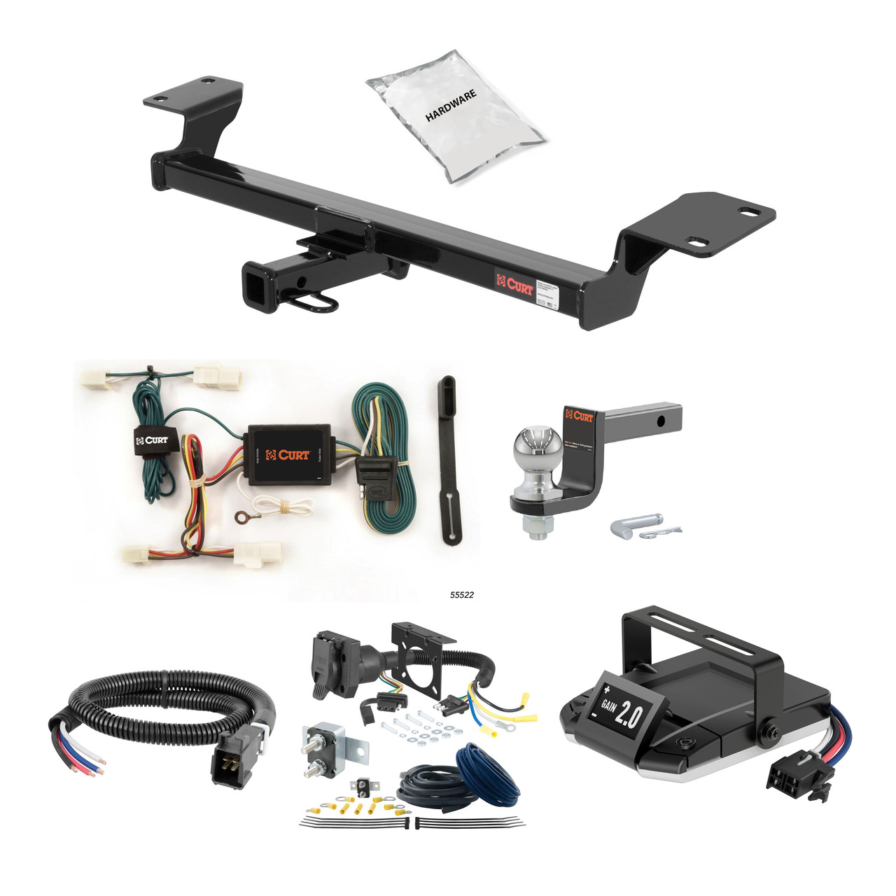 09-13 Toyota Matrix 1.25 CURT Trailer Hitch + Assure Proportional Brake Controller Kit HBCW2405 thumbnail 0
