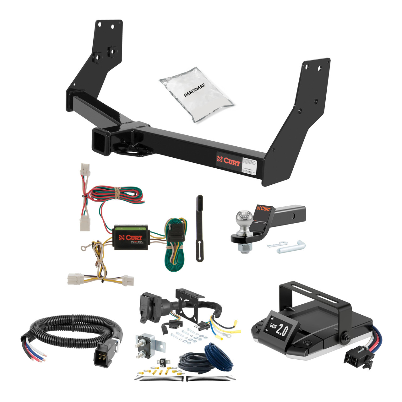 14-19 Infiniti Q70 1.25 CURT Trailer Hitch + Assure Proportional Brake Controller Kit HBCW1488 thumbnail 0