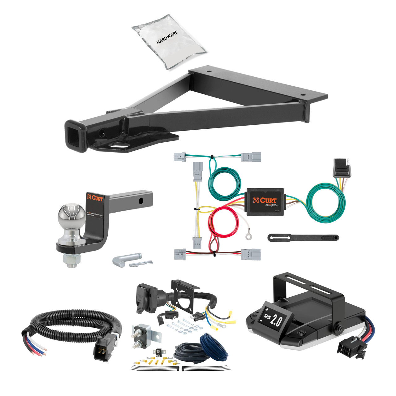 09-13 HONDA Fit 1.25 CURT Trailer Hitch + Assure Proportional Brake Controller Kit HBCW1365 thumbnail 0