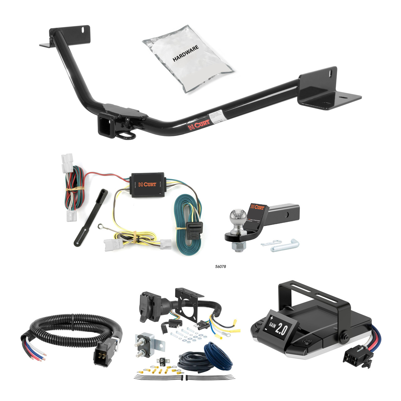 13-18 Hyundai Santa Fe 2 CURT Trailer Hitch + Assure Proportional Brake Controller Kit HBCW1439 thumbnail 0