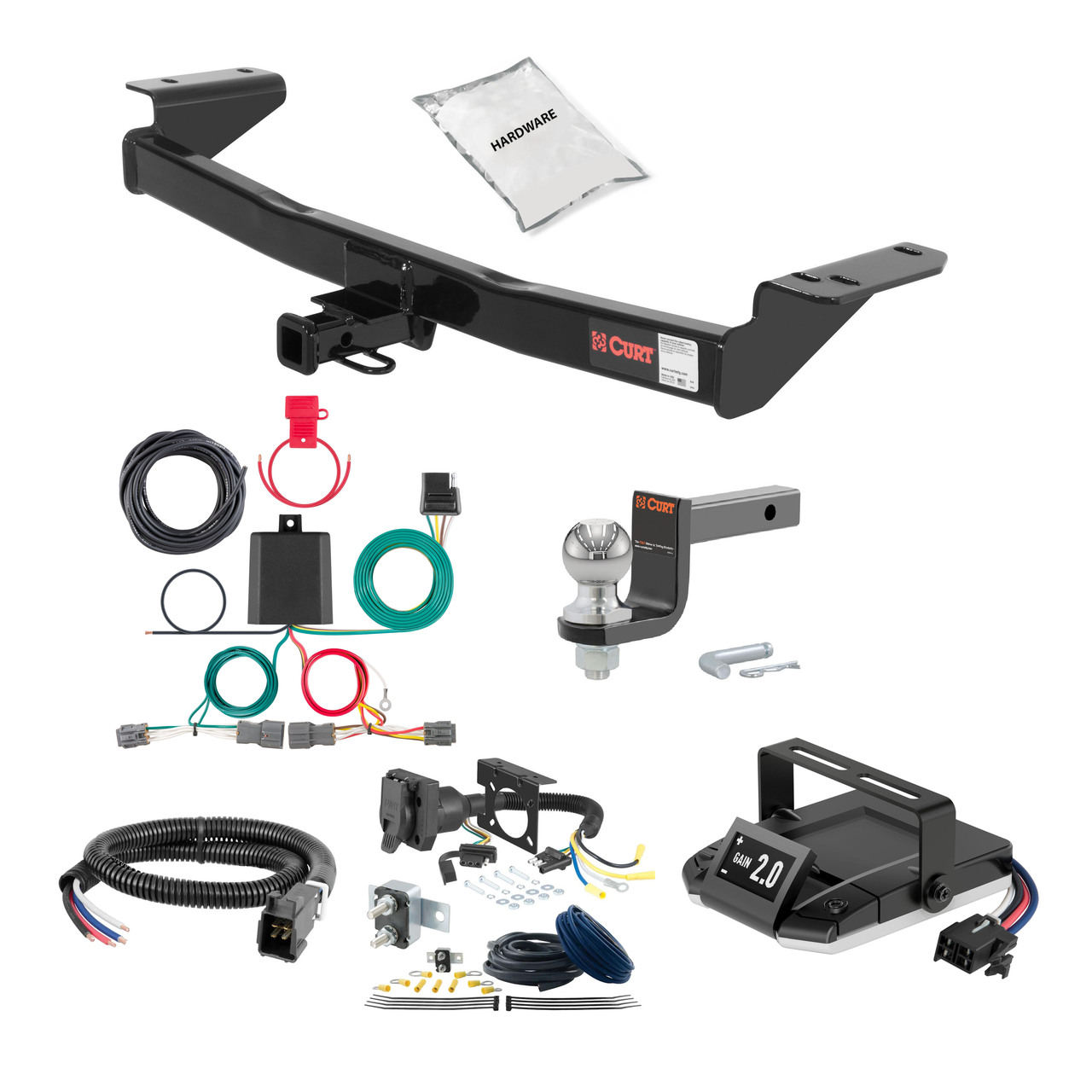 16-21 Hyundai Tucson Excluding Night 2 CURT Trailer Hitch + Assure Proportional Brake Controller Kit HBCW1457 thumbnail 0