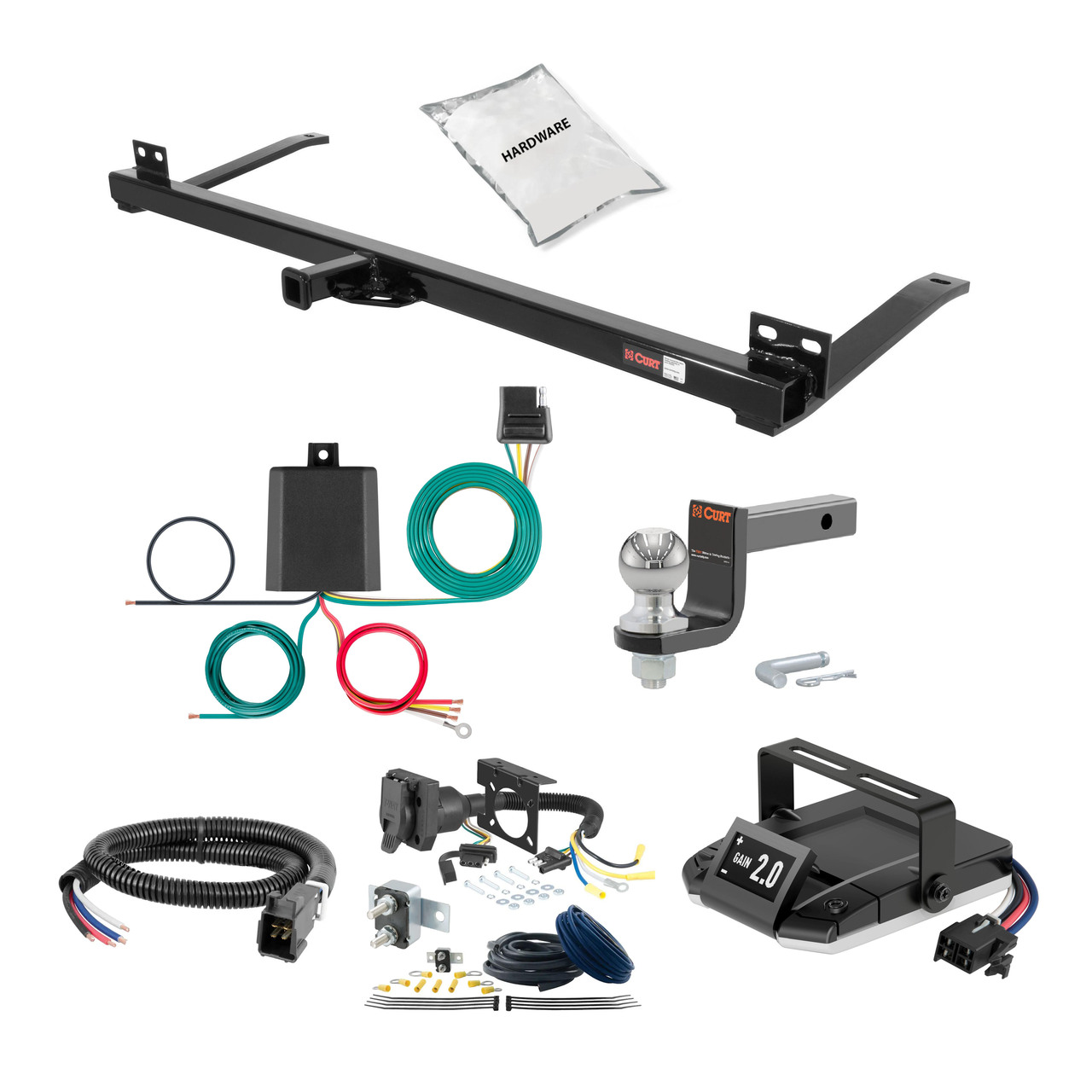 77-88 Chevrolet Monte Carlo 1.25 CURT Trailer Hitch + Assure Proportional Brake Controller Kit HBCW405 thumbnail 0