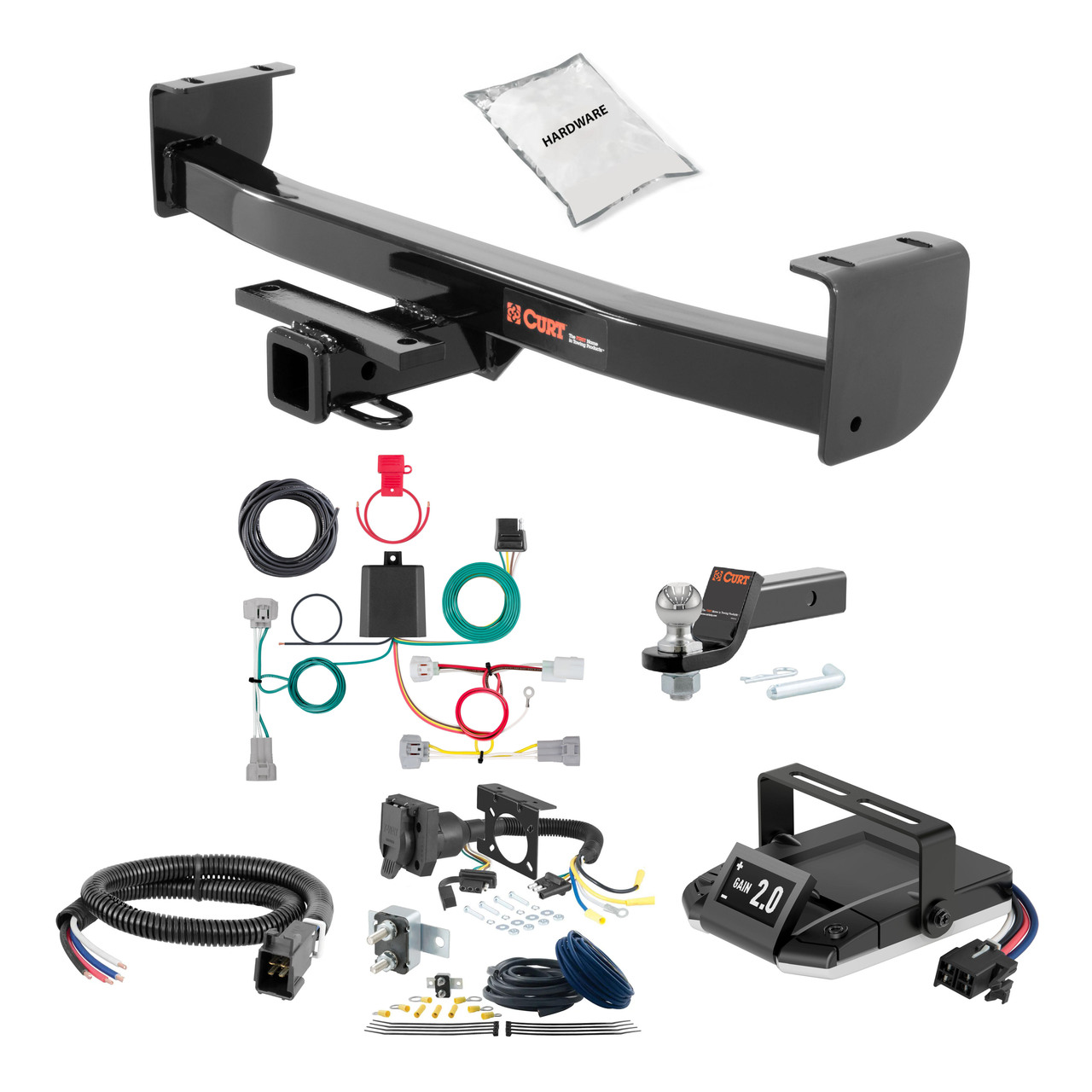 93-98 Toyota T100  4WD 2 CURT Trailer Hitch + Assure Proportional Brake Controller Kit HBCW2445 thumbnail 0