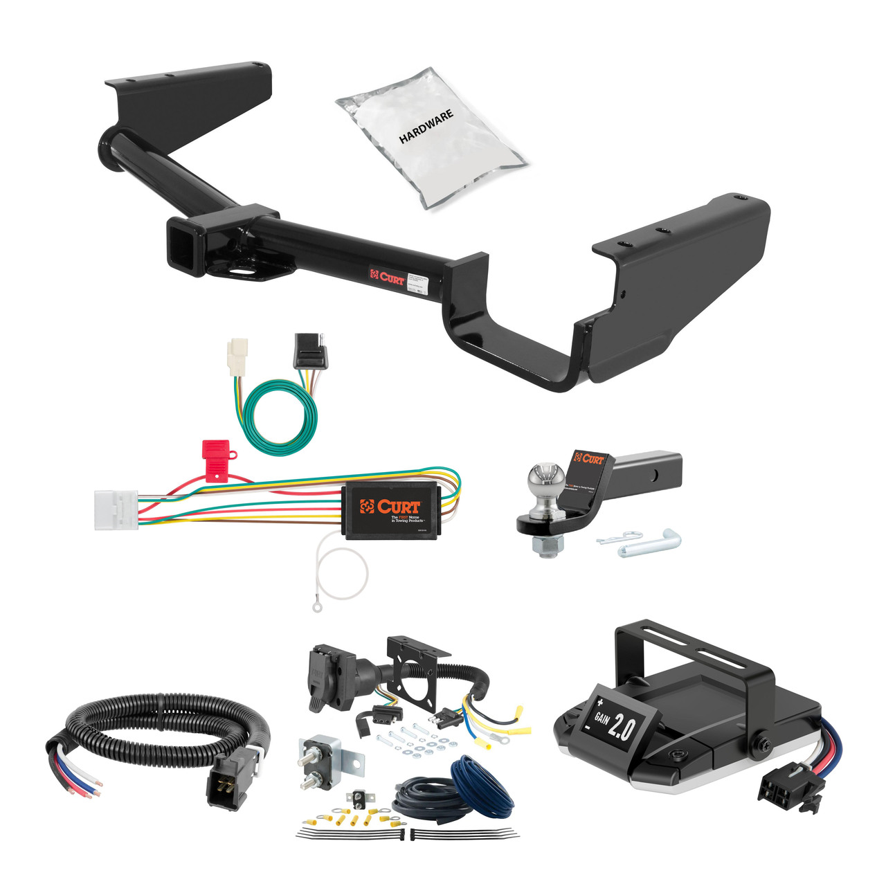 08-13 Toyota Highlander 2 CURT Trailer Hitch + Assure Proportional Brake Controller Kit HBCW2394 thumbnail 0