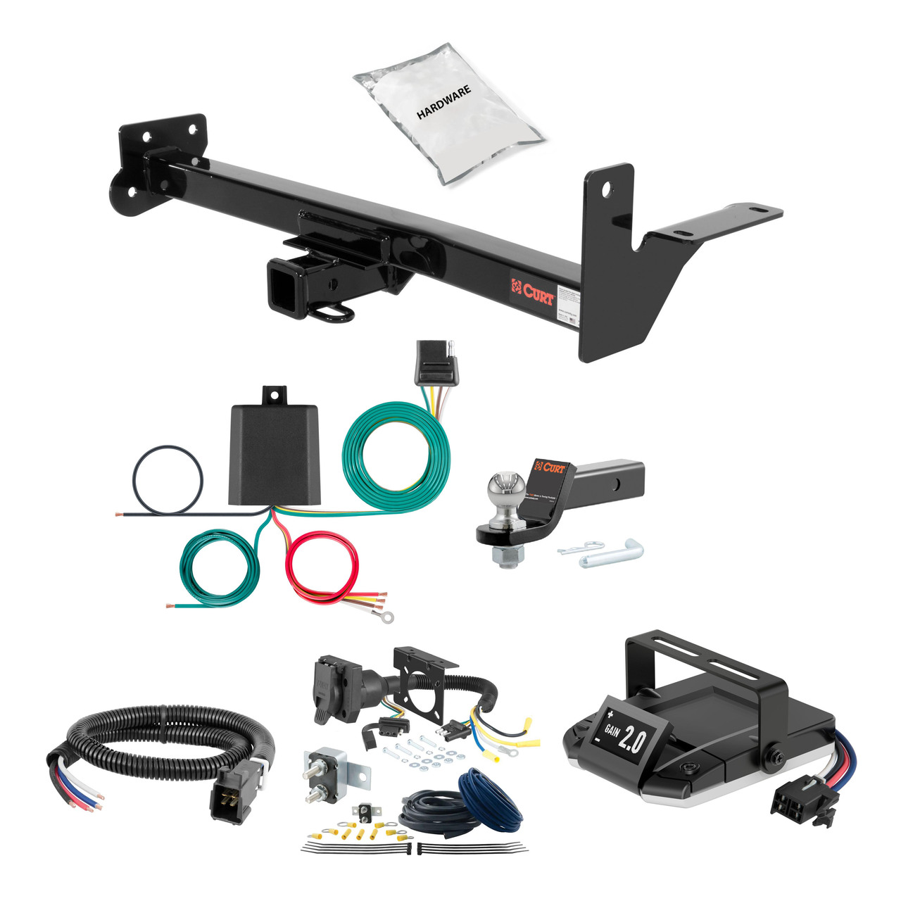 89-94 ISUZU Amigo 1.25 CURT Trailer Hitch + Assure Proportional Brake Controller Kit HBCW1503 thumbnail 0
