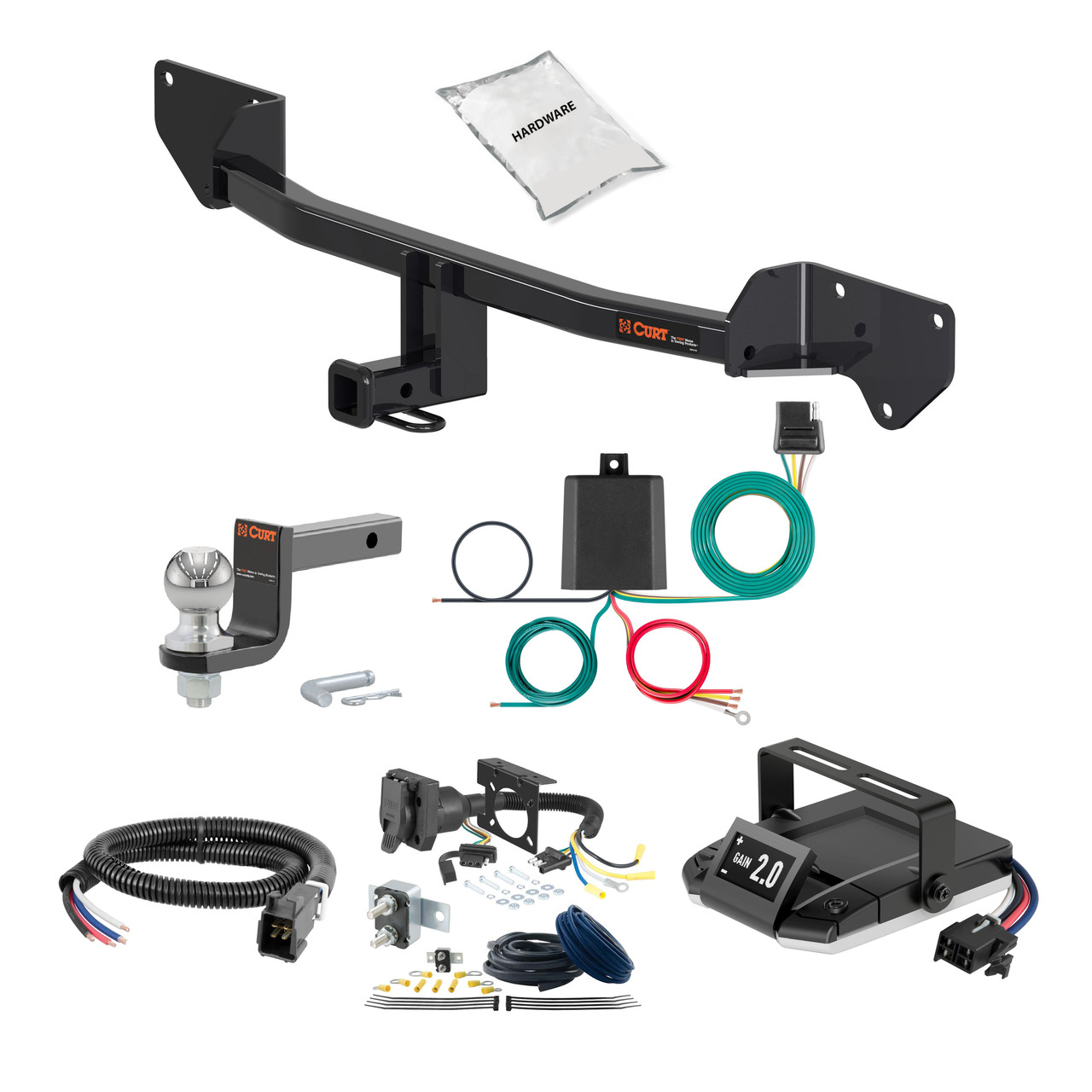12-15 Toyota Pruis Plug-In 1.25 CURT Trailer Hitch + Assure Proportional Brake Controller Kit HBCW2417 thumbnail 0