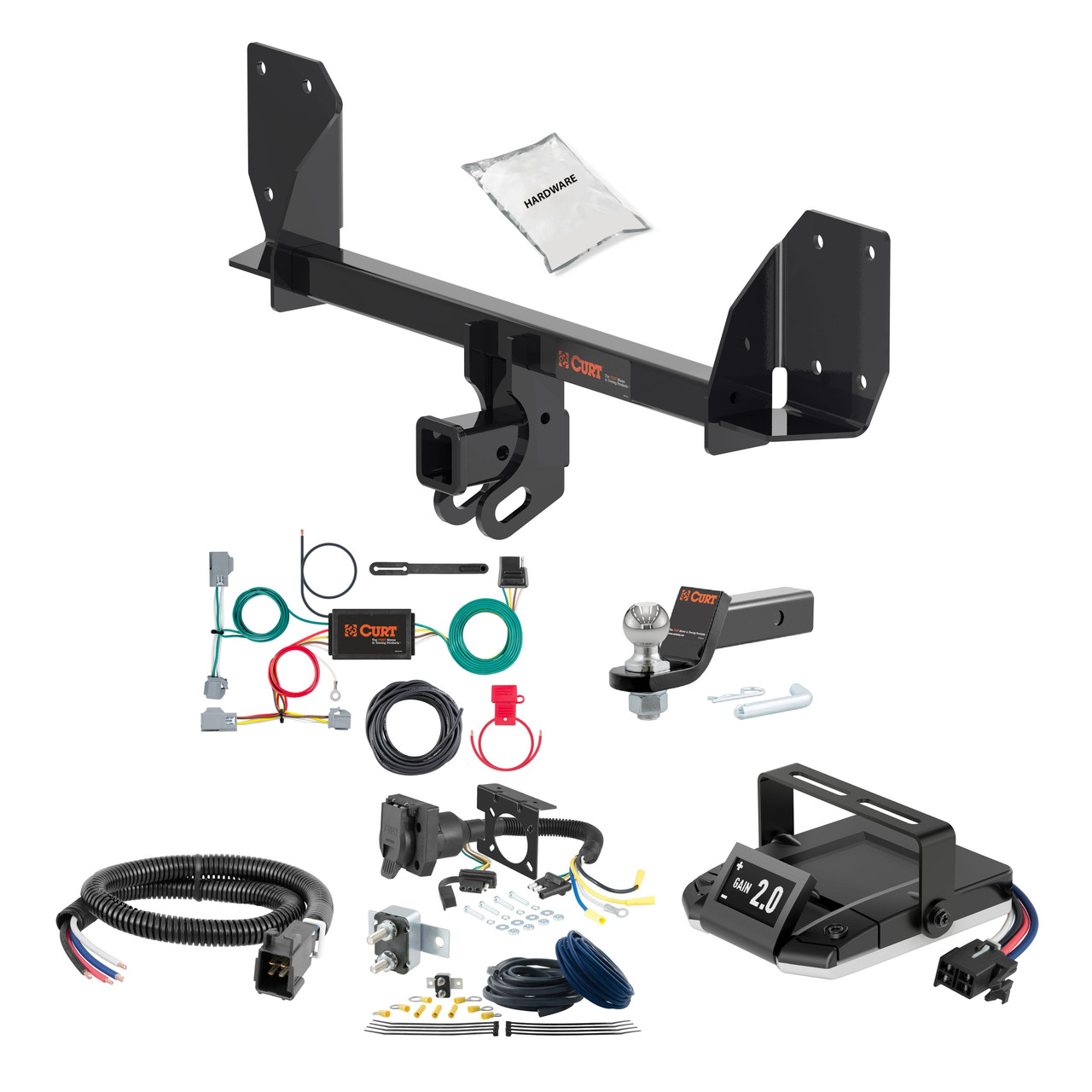 18-24 Volvo XC60 2 CURT Trailer Hitch + Assure Proportional Brake Controller Kit HBCW2557 thumbnail 0