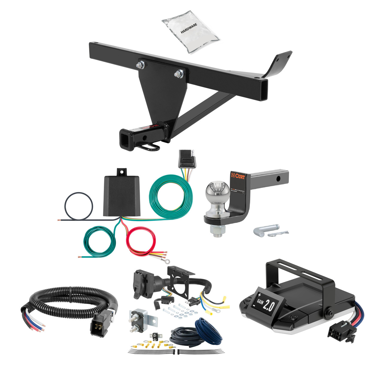 03-04 Volkswagen Passat W8, wagon 1.25 CURT Trailer Hitch + Assure Proportional Brake Controller Kit HBCW2511 thumbnail 0