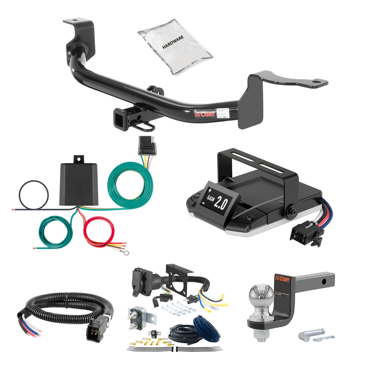 97-01 HONDA CR-V 2 CURT Trailer Hitch + Assure Proportional Brake Controller Kit HBCW1358 thumbnail 0