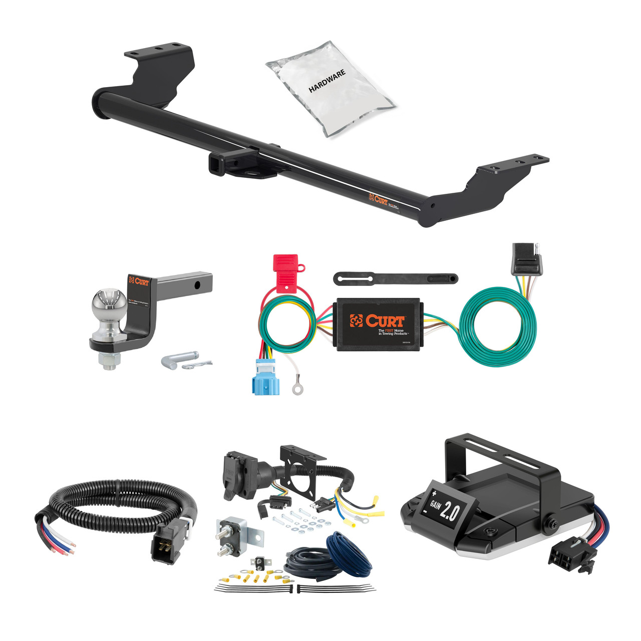10-14 HONDA Insight 1.25 CURT Trailer Hitch + Assure Proportional Brake Controller Kit HBCW1369 thumbnail 0
