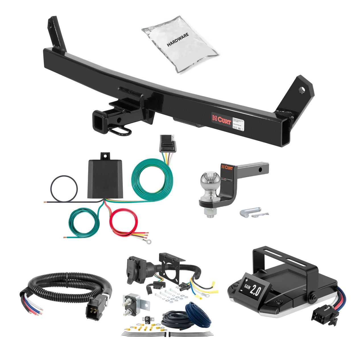 11-13 Volvo C70  1.25 CURT Trailer Hitch + Assure Proportional Brake Controller Kit HBCW2537 thumbnail 0