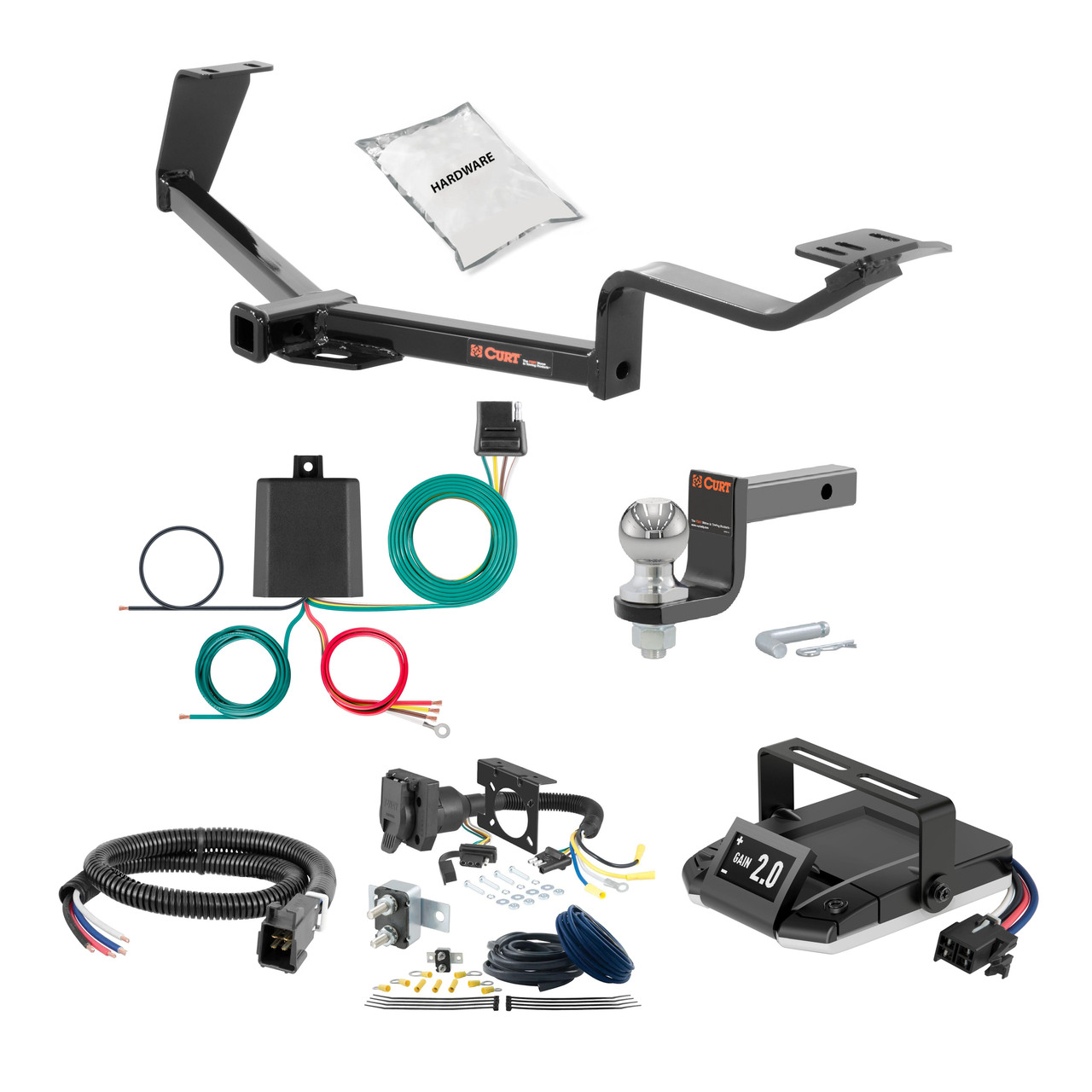 16-17 HONDA Civic Coupe 1.25 CURT Trailer Hitch + Assure Proportional Brake Controller Kit HBCW1332 thumbnail 0
