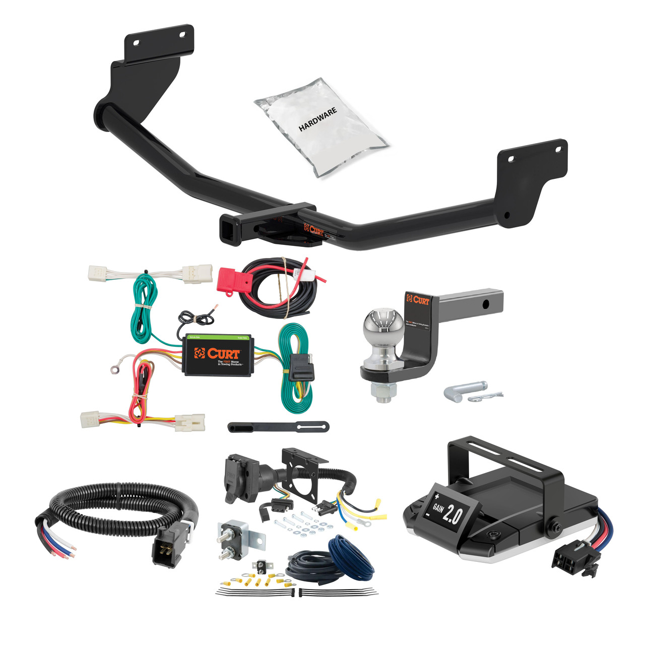 13-14 Hyundai Elantra Coupe 1.25 CURT Trailer Hitch + Assure Proportional Brake Controller Kit HBCW1413 thumbnail 0
