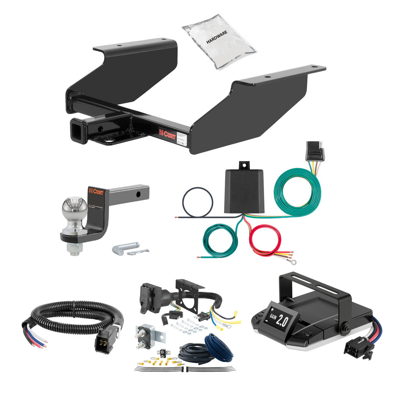 99-01 Hyundai Sonata 1.25 CURT Trailer Hitch + Assure Proportional Brake Controller Kit HBCW1453 thumbnail 0