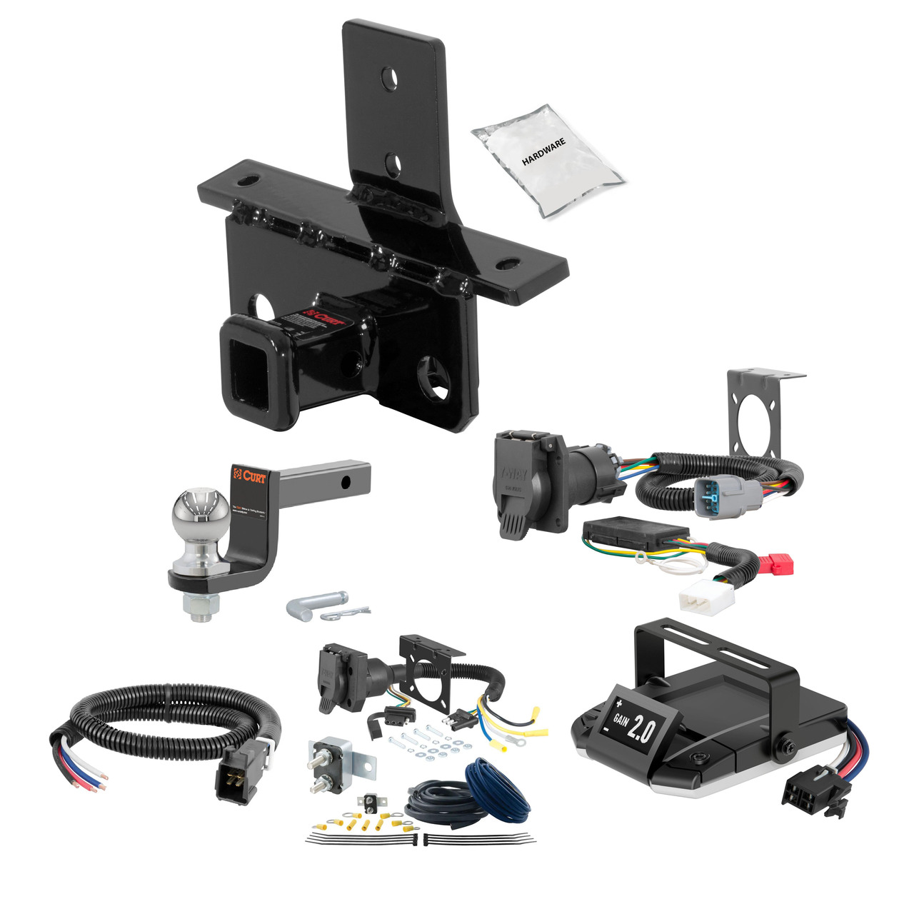 03-03 HONDA Pilot 1.25 CURT Trailer Hitch + Assure Proportional Brake Controller Kit HBCW1384 thumbnail 0