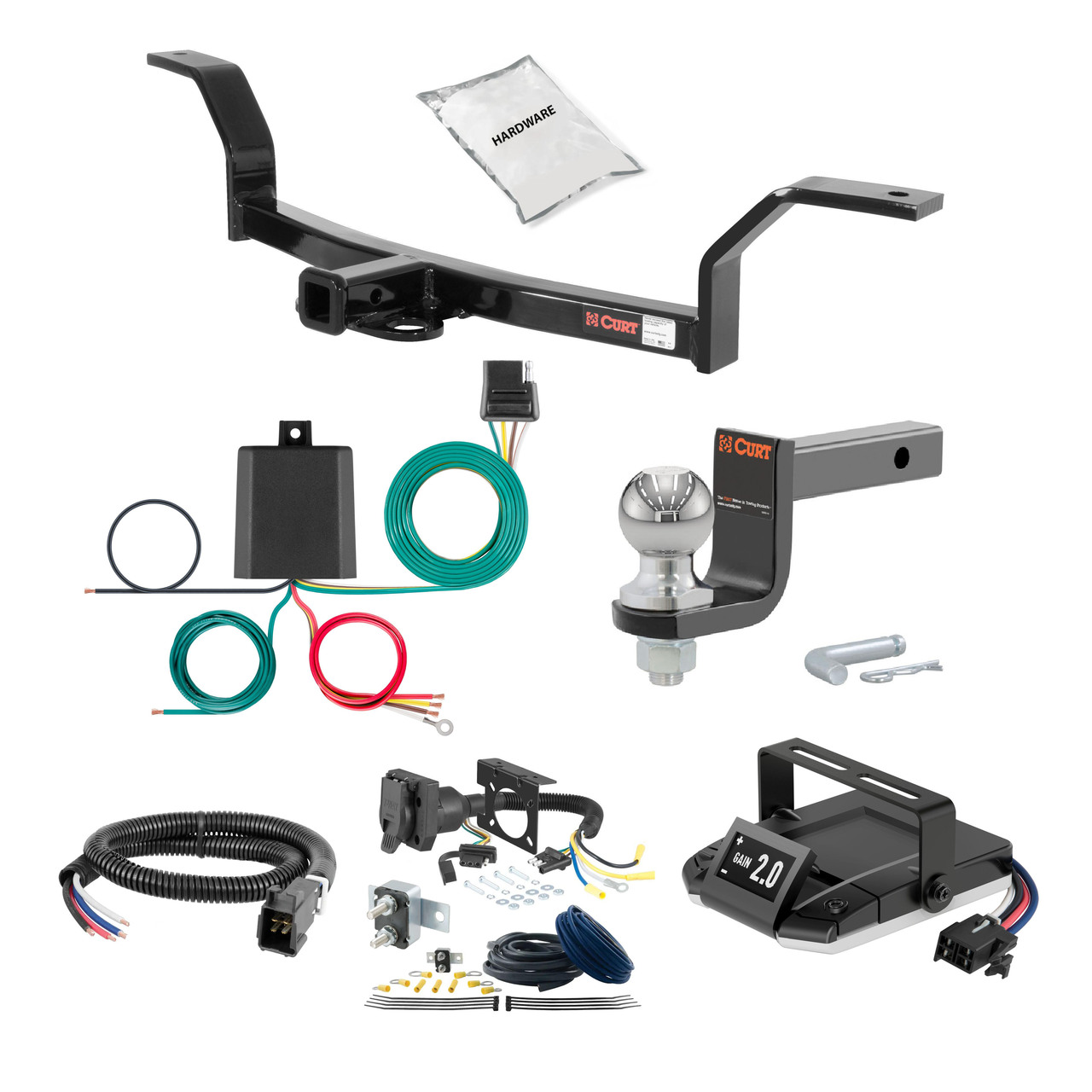 01-05 HONDA   Sedan 1.25 CURT Trailer Hitch + Assure Proportional Brake Controller Kit HBCW1343 thumbnail 0
