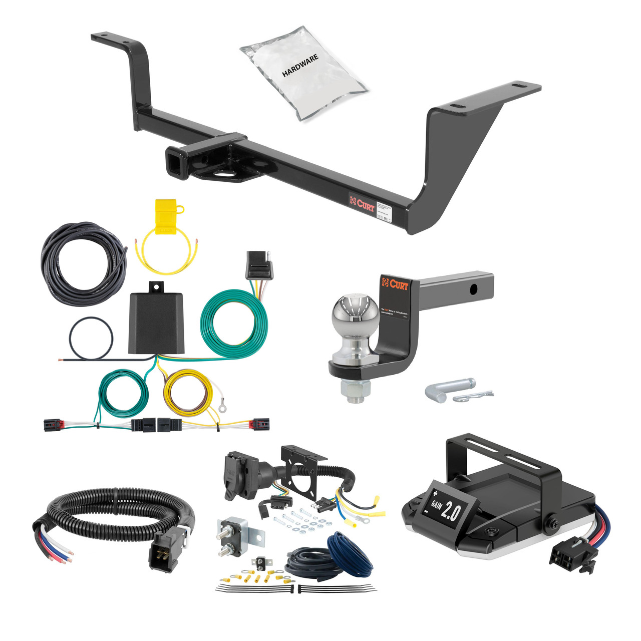 12-15 Volkswagen Passat Sedan, excluding TDI 1.25 CURT Trailer Hitch + Assure Proportional Brake Controller Kit HBCW2503 thumbnail 0